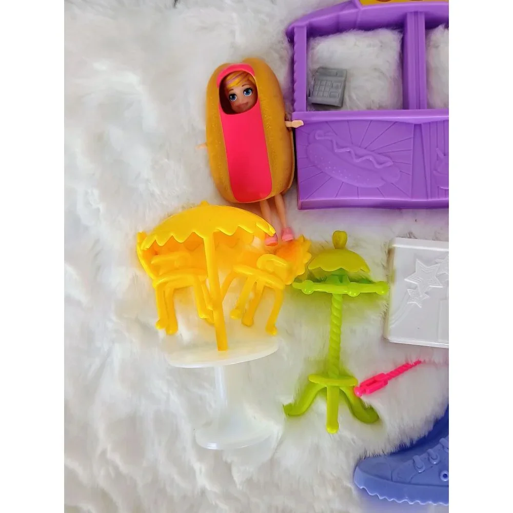 Polly Pocket Lot Ice Cream Social Toy Bundle Chair Table‎ Extras Toy